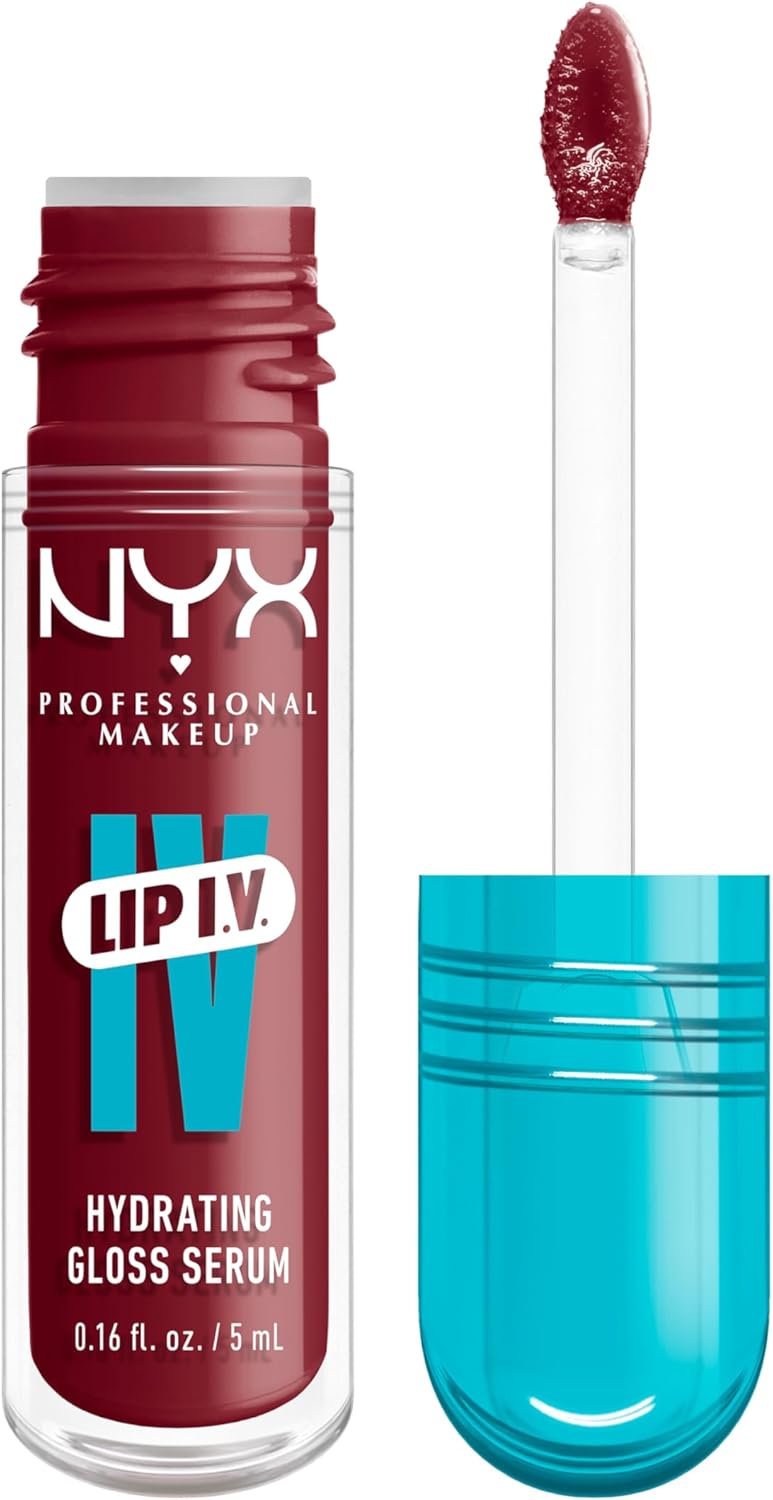 NYX Professional Makeup Lip IV Hydrating Gloss Stain, Lip Gloss, Up to 12HR Hydration, High Pigment, Wet Shine Finish, Blush Rush
