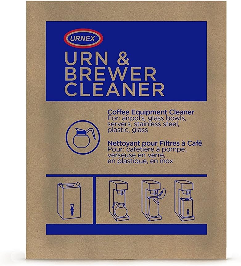Urnex Original Urn and Brewer Cleaner - 100 (1 Ounce Packets) - Professional Coffee Equipment Cleaner for Air Pot Glass Bowl Server Stainless Steel Plastic Glass
