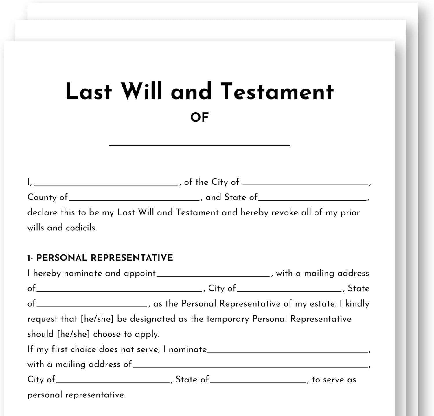 Last Will and Testament kit 2025, Simple Will Forms - Blank Legal Last Will Testament Forms, Do It Yourself Legal Will Kit - End of Life Planning Kit - 3 Blank Forms, Guide, & Envelopes