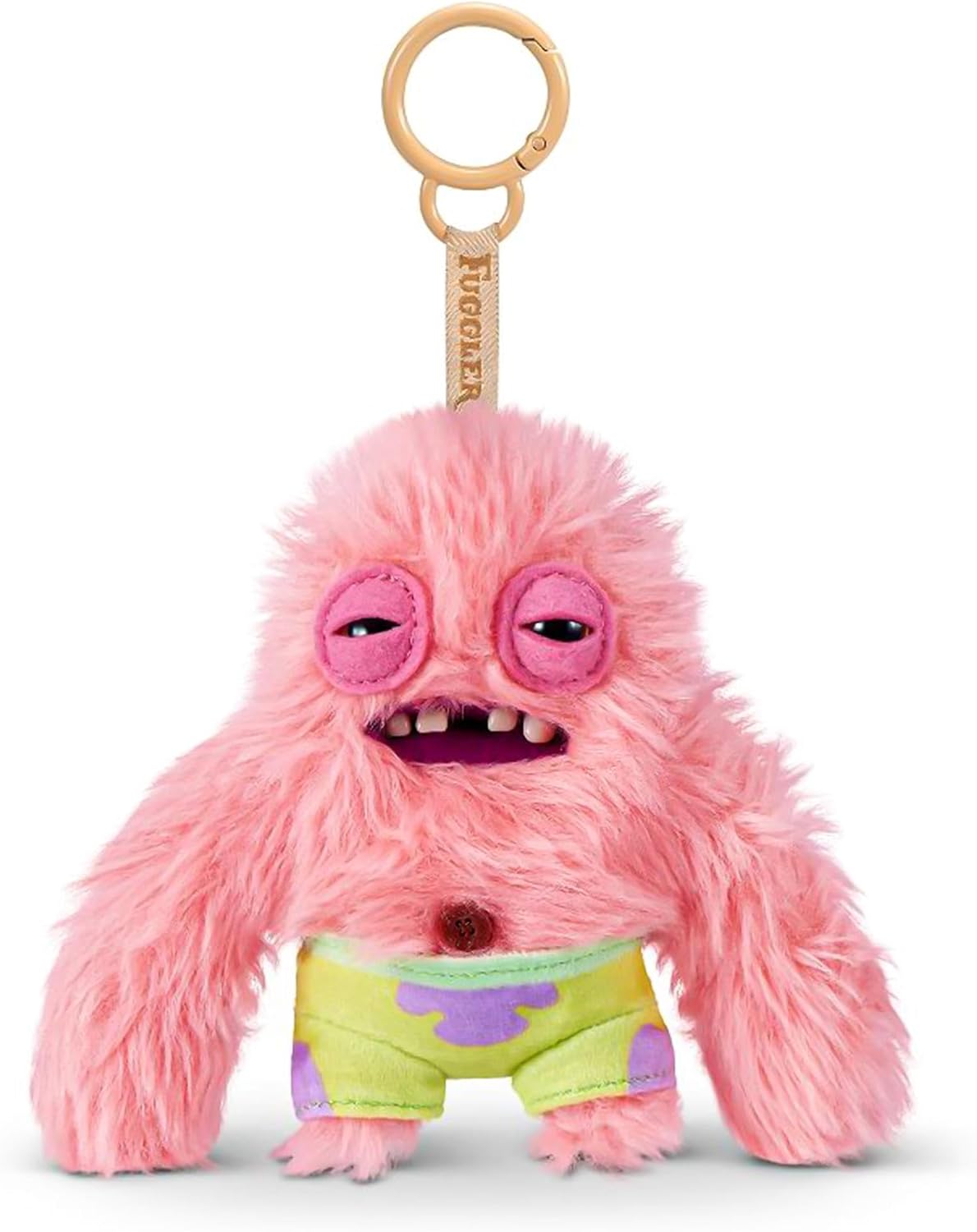 Fuggler SpongeBob 5-Inch Plush Keyring by ZURU, Funny Ugly Monster Bag Clip-on Stuffed Animal, Multiple Characters Available