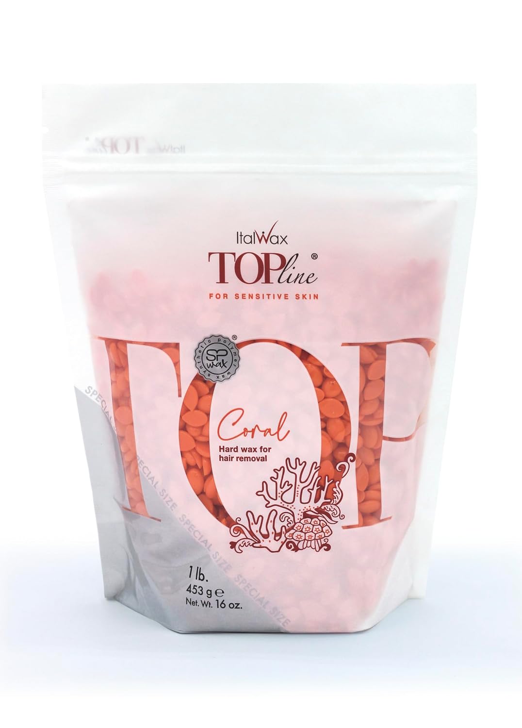 Italwax Top Line Coral Hard Wax Beads 1lb (450 g)