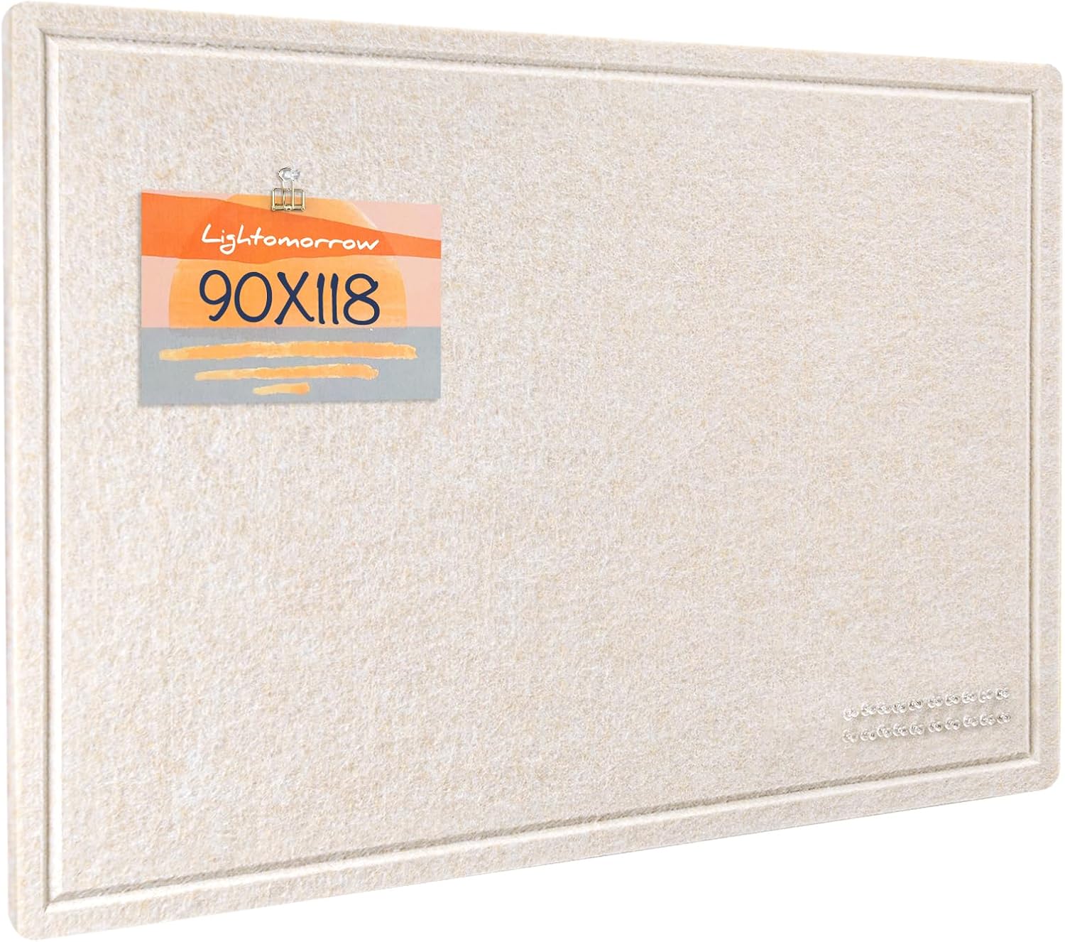 Large Bulletin Board - 90 x 118 Centimeters, Decorative Felt Pin Board for Wall - Foldable Photo Display Board with Self-Adhesive Tape, Includes 20 Push Pins - Oatmeal