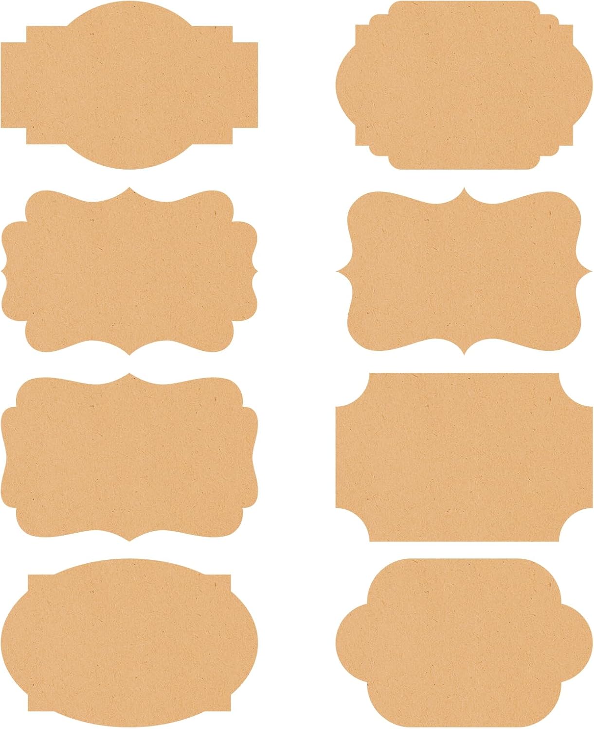 KINGLAKE Fancy Shape Kraft Label Stickers Self-Adhesive Gift Tag Stickers 2X3 Inch Kraft Bottle Labels 160PCS Canning Stickers Labels For Essential Oil,Jars,Crafts,Gift Tags,Homemade Items,Storage Box