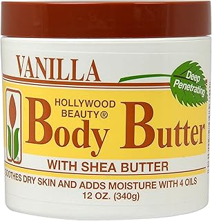 Hollywood Beauty Body Butter With Shea Butter, Vanilla - 12 oz. - Sooth & Moisturize Skin