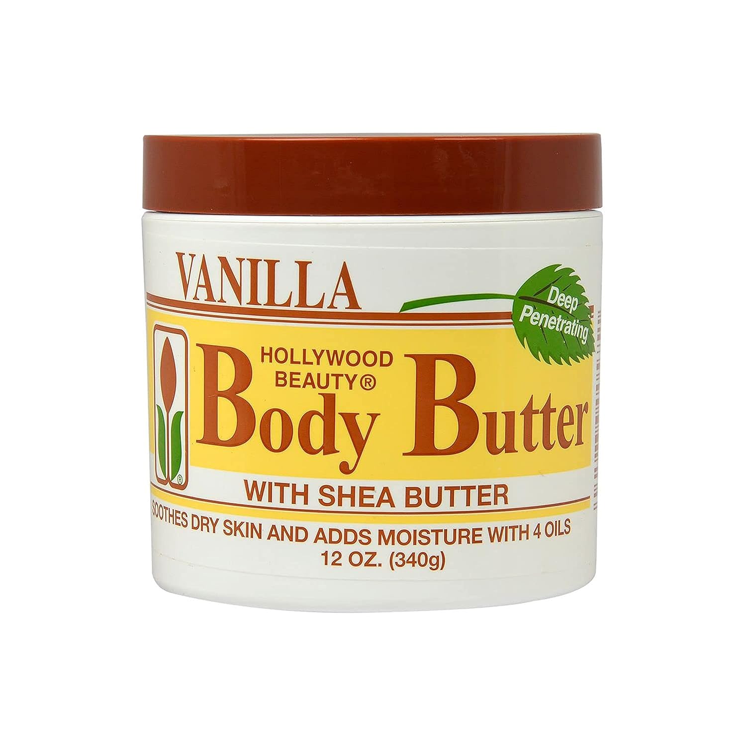 Hollywood Beauty Body Butter With Shea Butter, Vanilla - 12 oz. - Sooth & Moisturize Skin