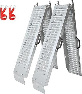 LIEKUMM 74" L x 8.7" W Heavy Duty Folding Loading Ramp, 880LBS Capacity Max, Steel Motorcycle Ramp, Truck Ramps for Motorcycle, ATV, Lawn Mower, Tractor, DIY Install, Pack of 2