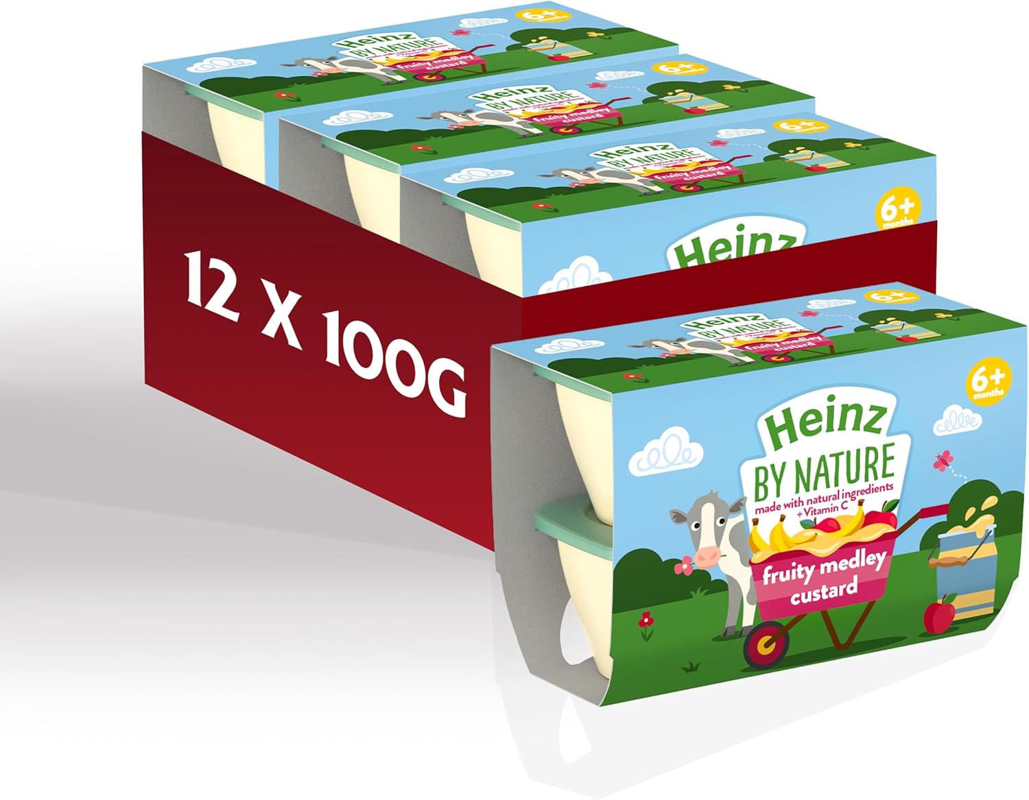 Heinz Baby Food Fruity Custard Dessert Pots 12x100g