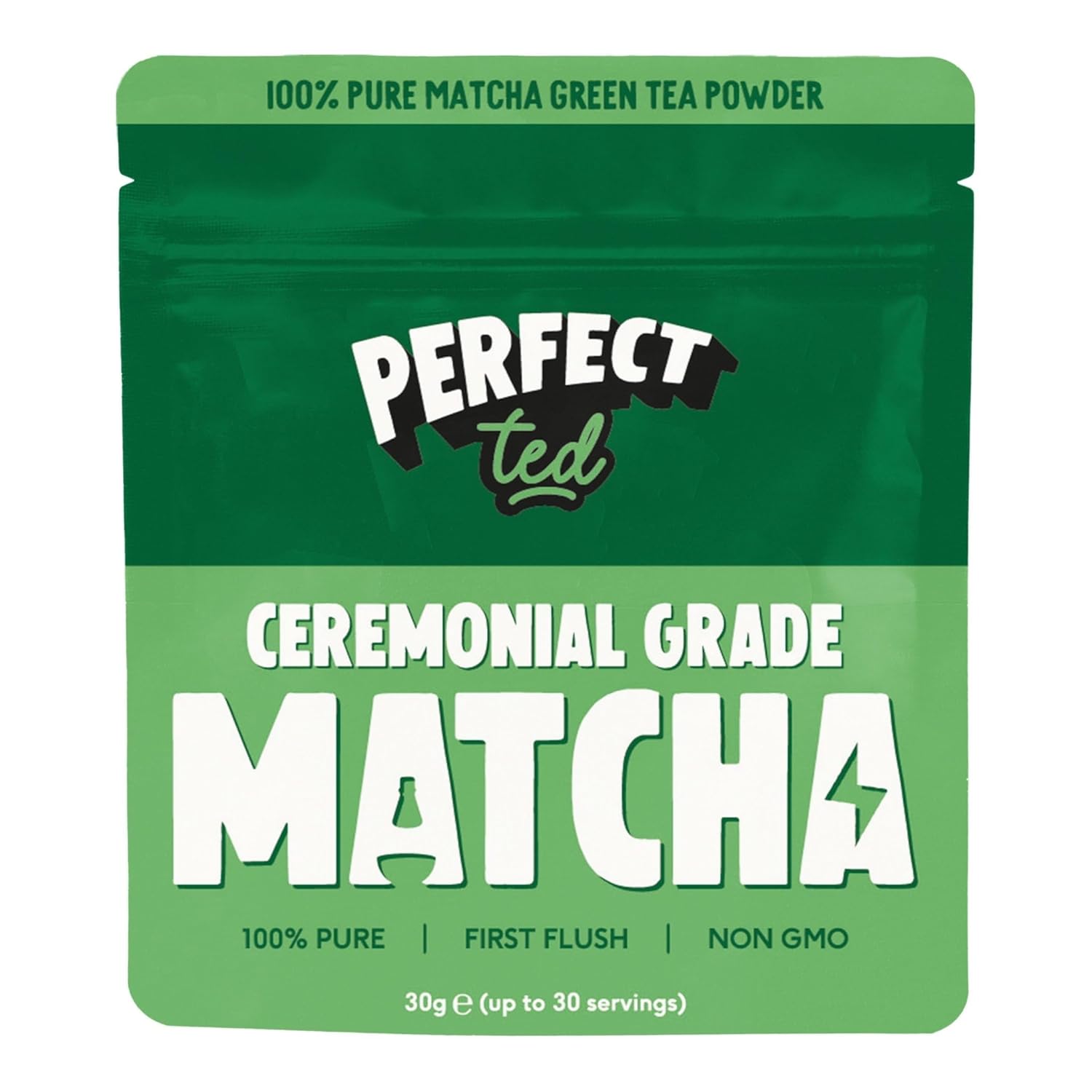 PerfectTed Matcha Powder, Ceremonial Grade Japanese, 30g (30 Servings), Perfect for Lattes & Smoothies | Premium Matcha Fuel | with L-Theanine | Antioxidants | Vegan | Gluten-Free