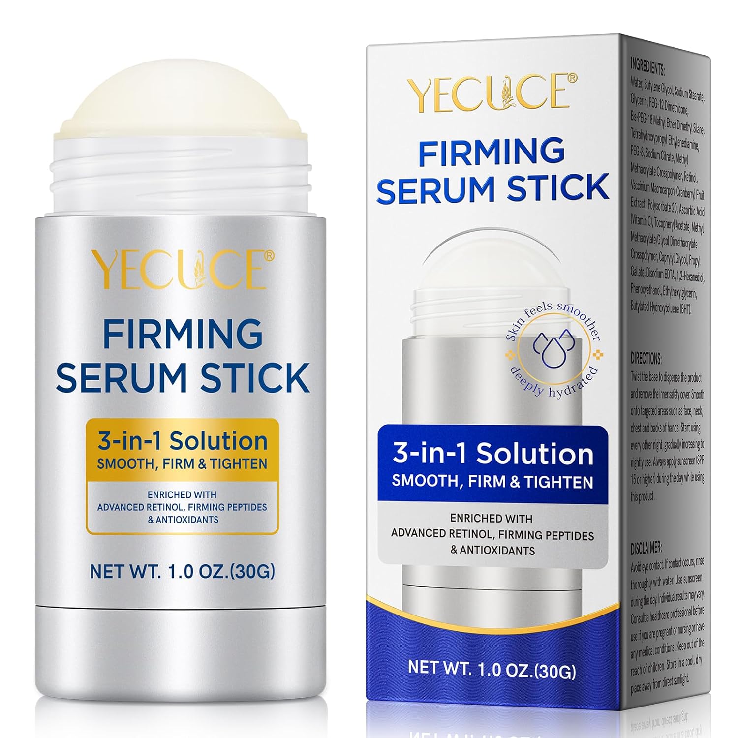 Advanced Retinol Firming Serum Stick – Firming Wrinkles and Laugh Lines, Reduces Lines, Moisturizes, Nourishing Anti Aging Repair, Tightens Skin
