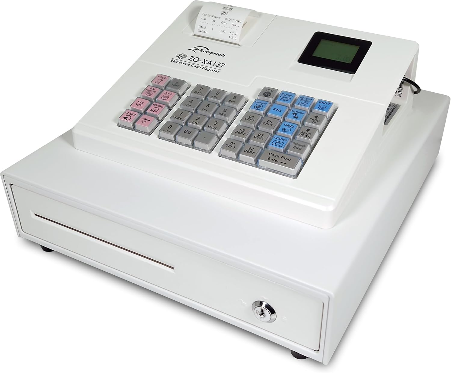 CRG XA137 Basic Cash Register Till White. Ideal for Retail. Simple to Setup and Operate.