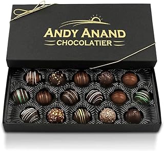 Andy Anand Luxurious Dark Chocolate Truffles Gift Box, 24 Pieces, Handmade Gourmet Flavors - Perfect for Indulgence and Gifting