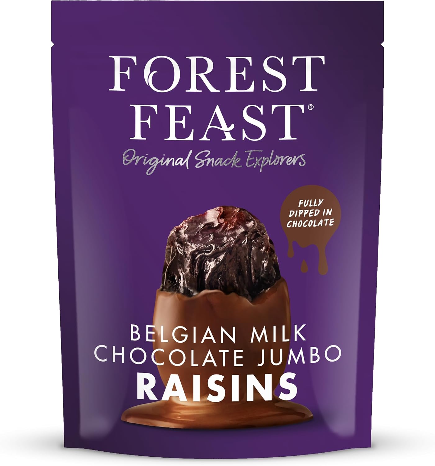 Forest Feast Belgian Milk Chocolate Jumbo Raisins – 1kg Sharing Bag | Premium Coated Fruit Snack | Gourmet Chocolate Treat
