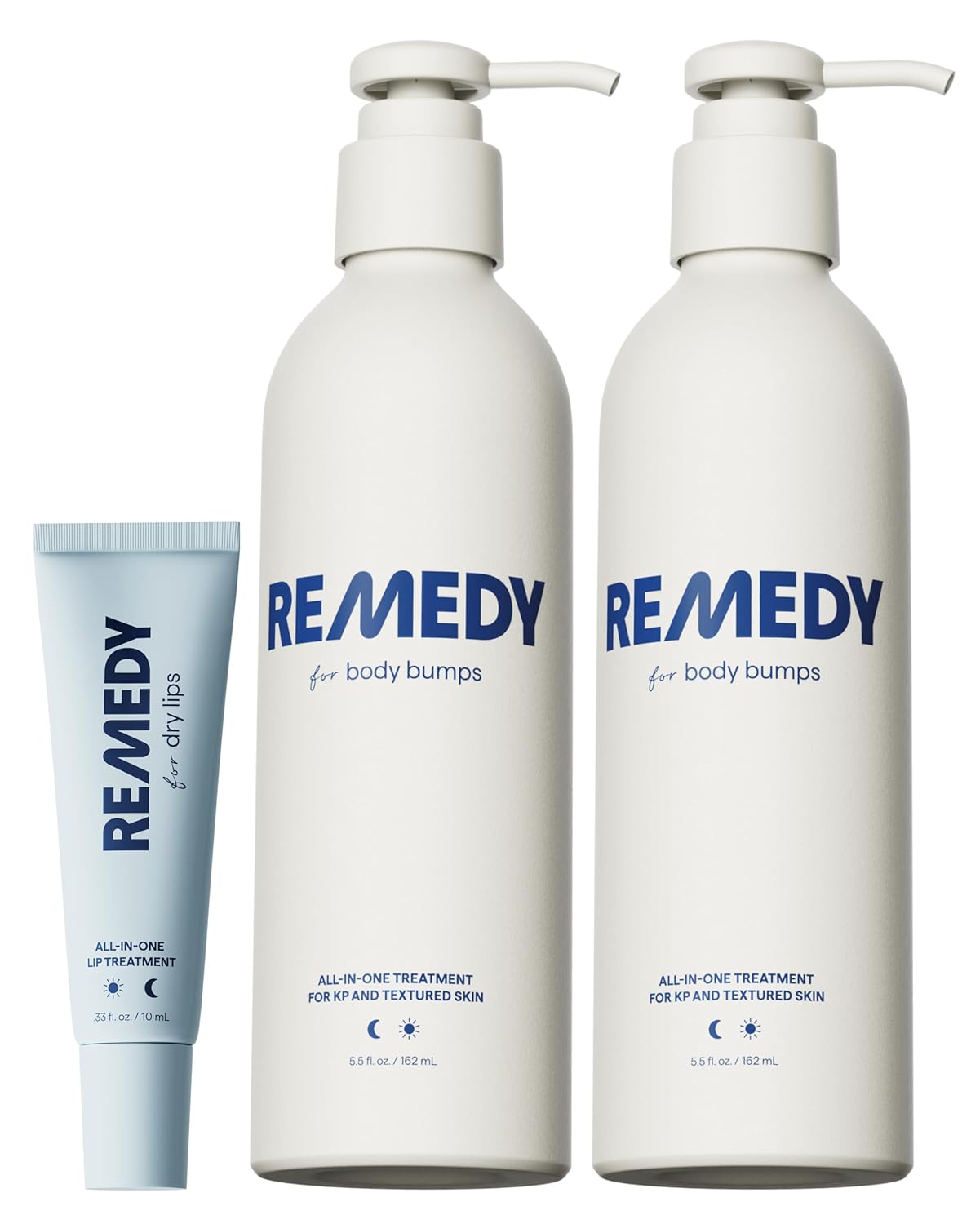Dr. Shah's Dermatologist Bundle: 2x Remedy for Body Bumps | Urea, Lactic Acid & Retinol for Keratosis Pilaris (KP) + 1x Remedy for Dry Lips | Ceramides, Peptides & Dimethicone for Dry, Cracked Lips