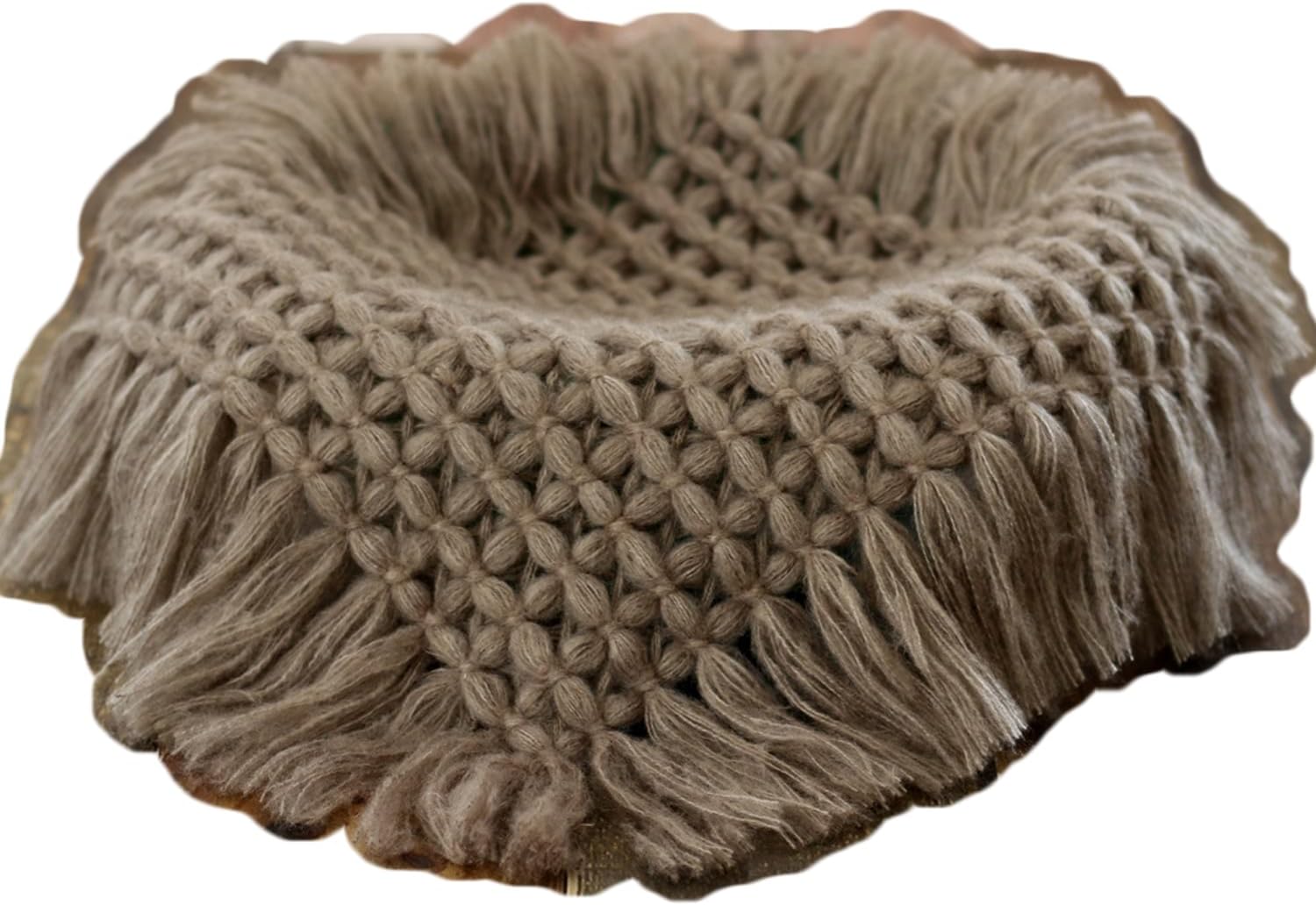 Zeroest Newborn Photography Baby Posing Layer Props Basket Filler Stuffer Mini Blanket Photoshoot HandKint Photo Wool Wrap (Dusty Grey)