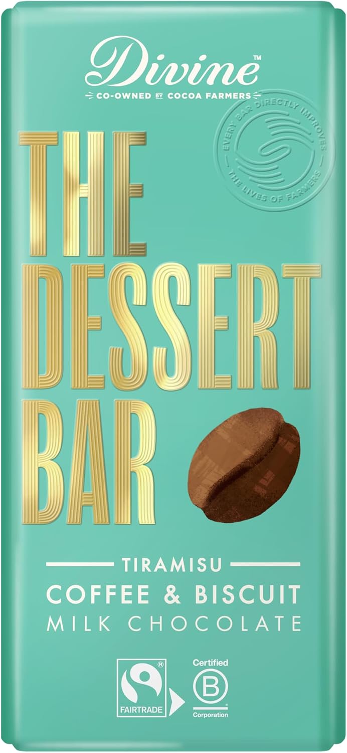 Divine Dessert Bar 38% Milk Chocolate Tiramisu with Coffee and Biscuit 180 g
