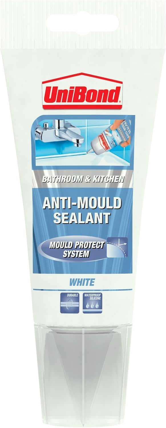 UniBond Anti-Mould Kitchen/Bathroom Sealant Tube - 150 ml, White