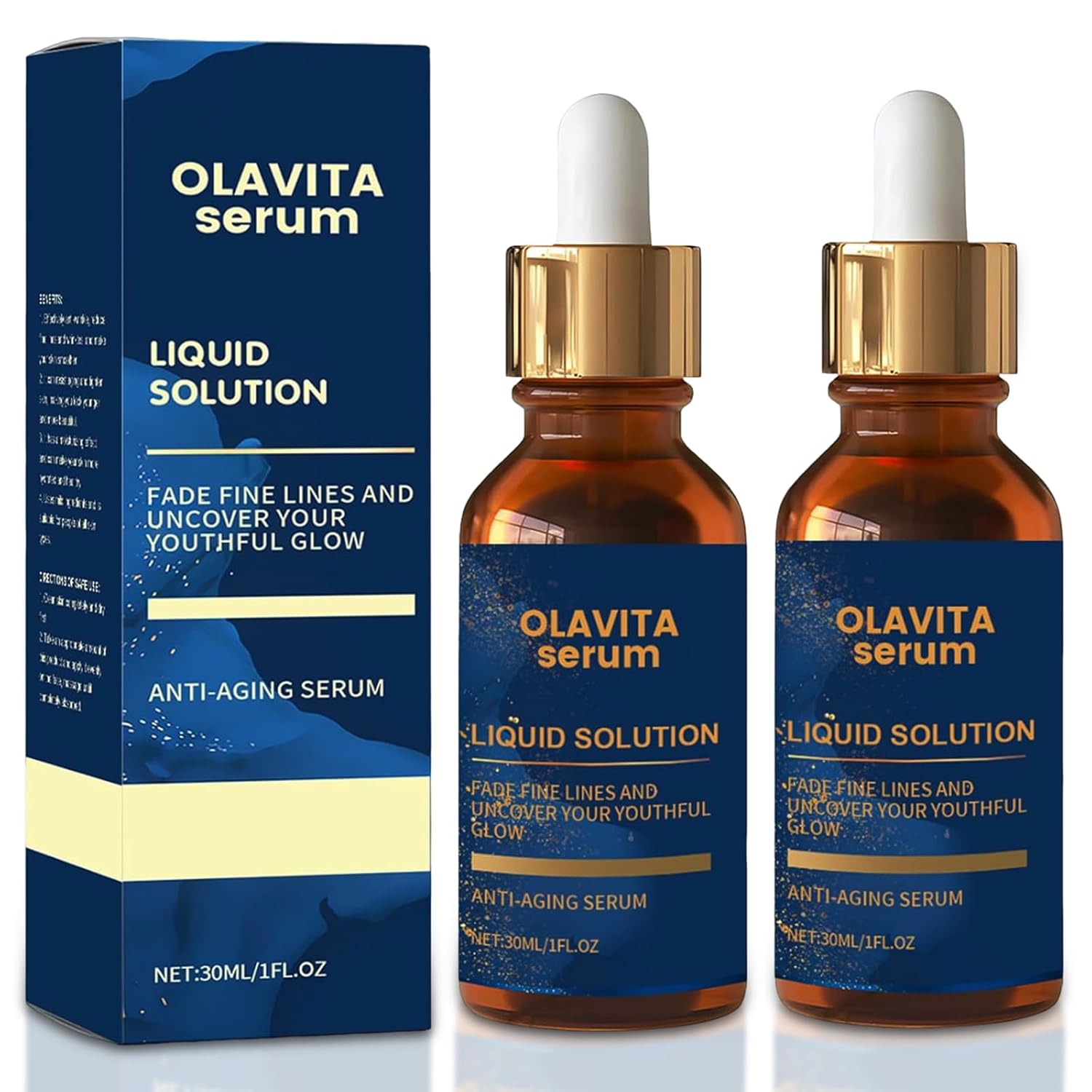 Facial Serum, Liquid Solution Anti Aging Serum, Vitamin C & E Serum, Boosts Skin Collagen Production, Diminishes Fine Lines & Wrinkles for a Youthful Glow (2PCS)