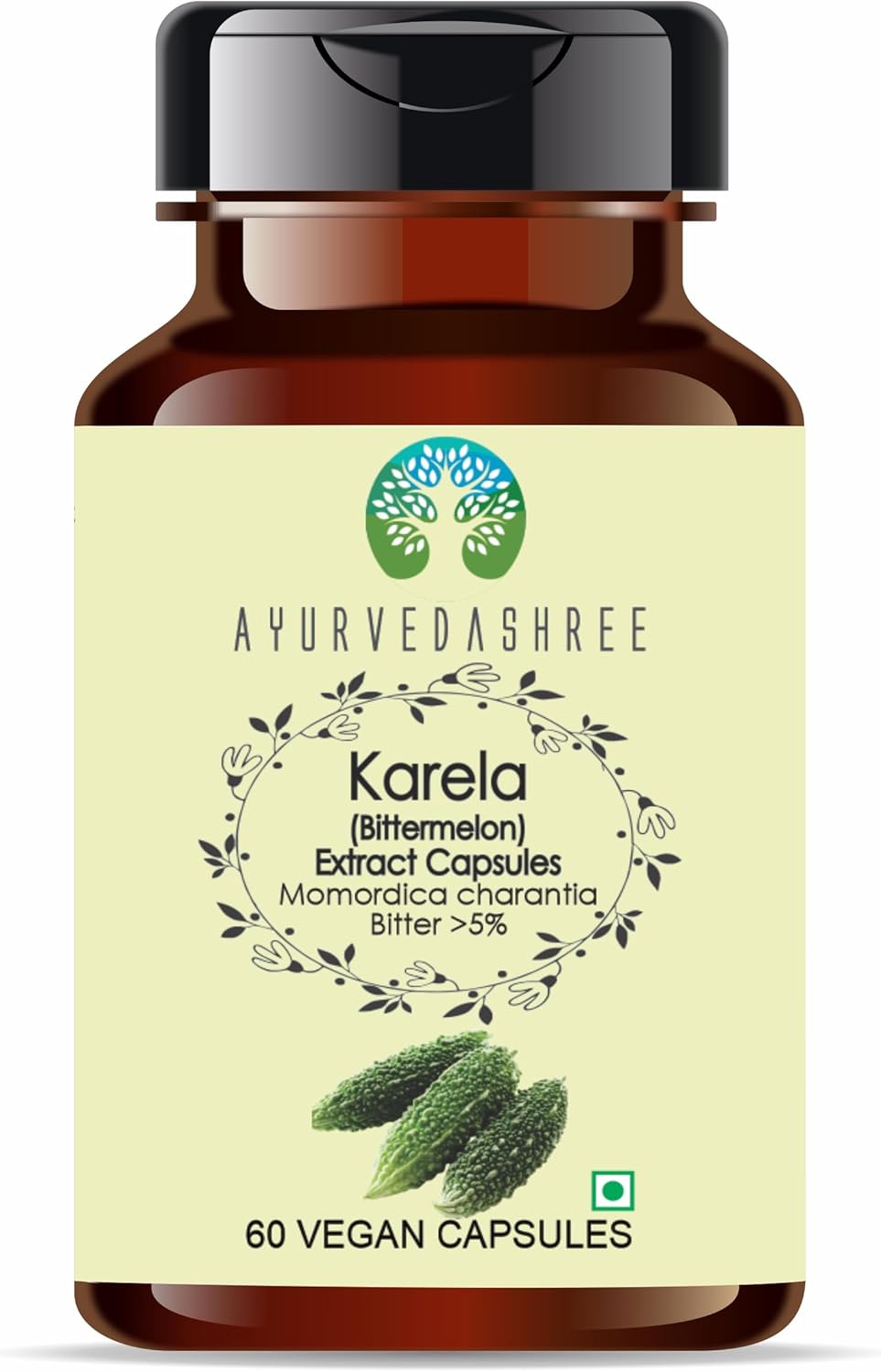 Karela Extract 500mg - 60 Vegetarian Capsules|Momordica Charantia| All Natural | 100% Vegan | Gluten-Free | GMP Certified