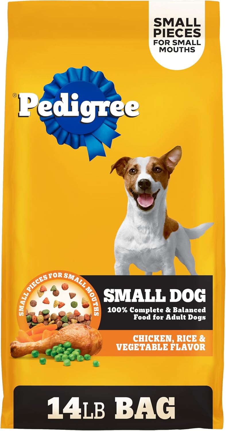 Pedigree Small Dogs Dry Dog Food, Roasted Chicken and Vegetable, 14 lb
