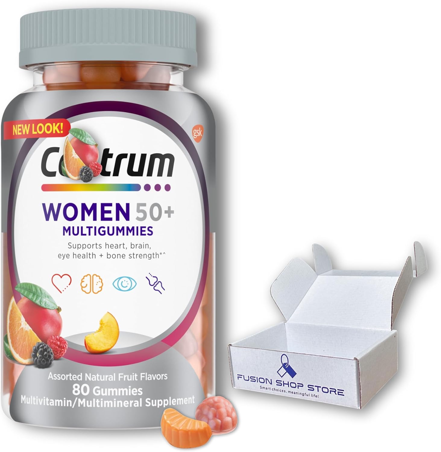 Centrum Silver Women 50 Plus Gummies- 80ct Fruit-Flavored Multivitamin Supplement with Essential Nutrients (Pack of 1)