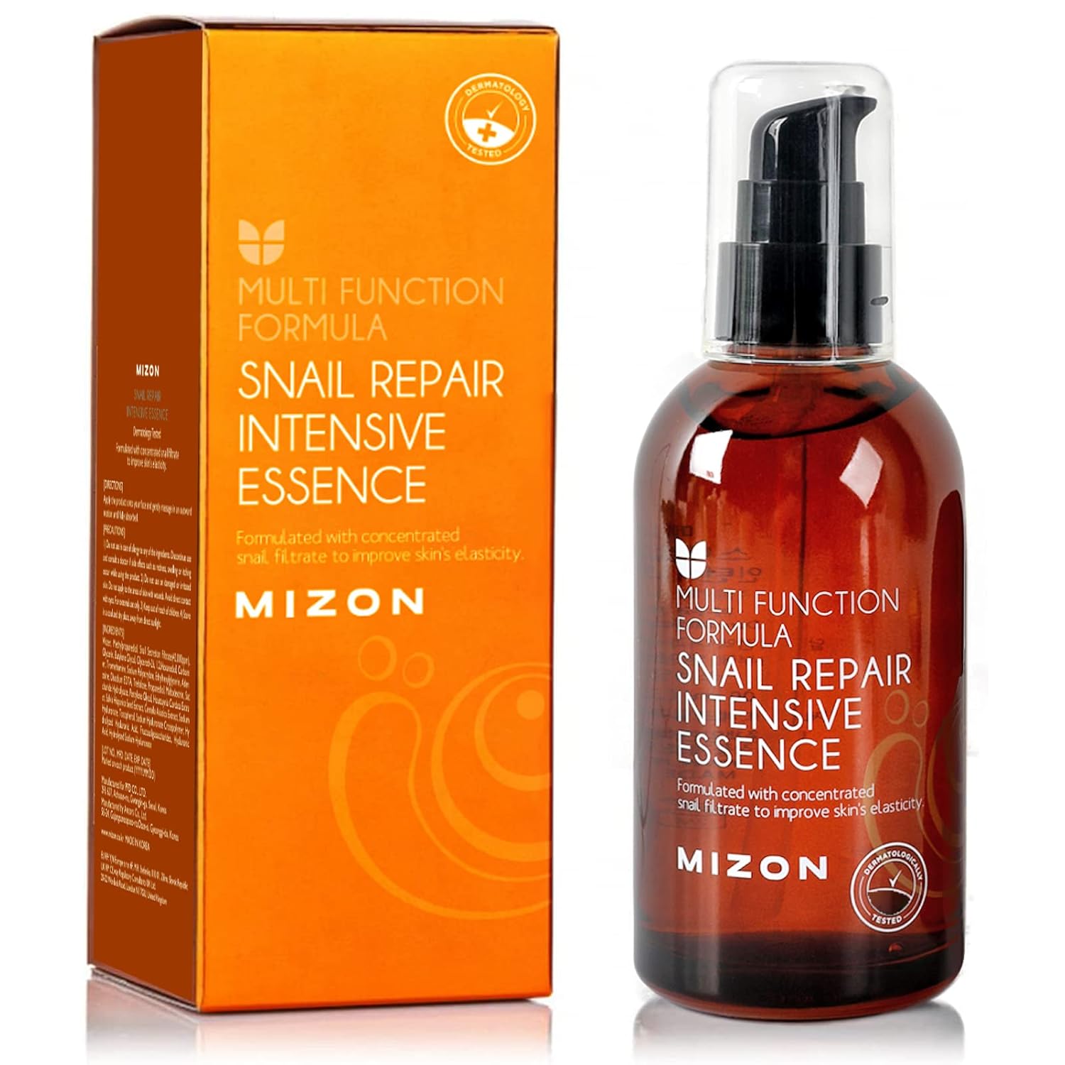 MIZON Snail Repair Intensive Essence Snail Mucin Adenosine Hyaluronic Acid Centella Asiatica Improves Skin Fine Line Treatment Smooth Skin Korean Skincare (3.38 fl oz)