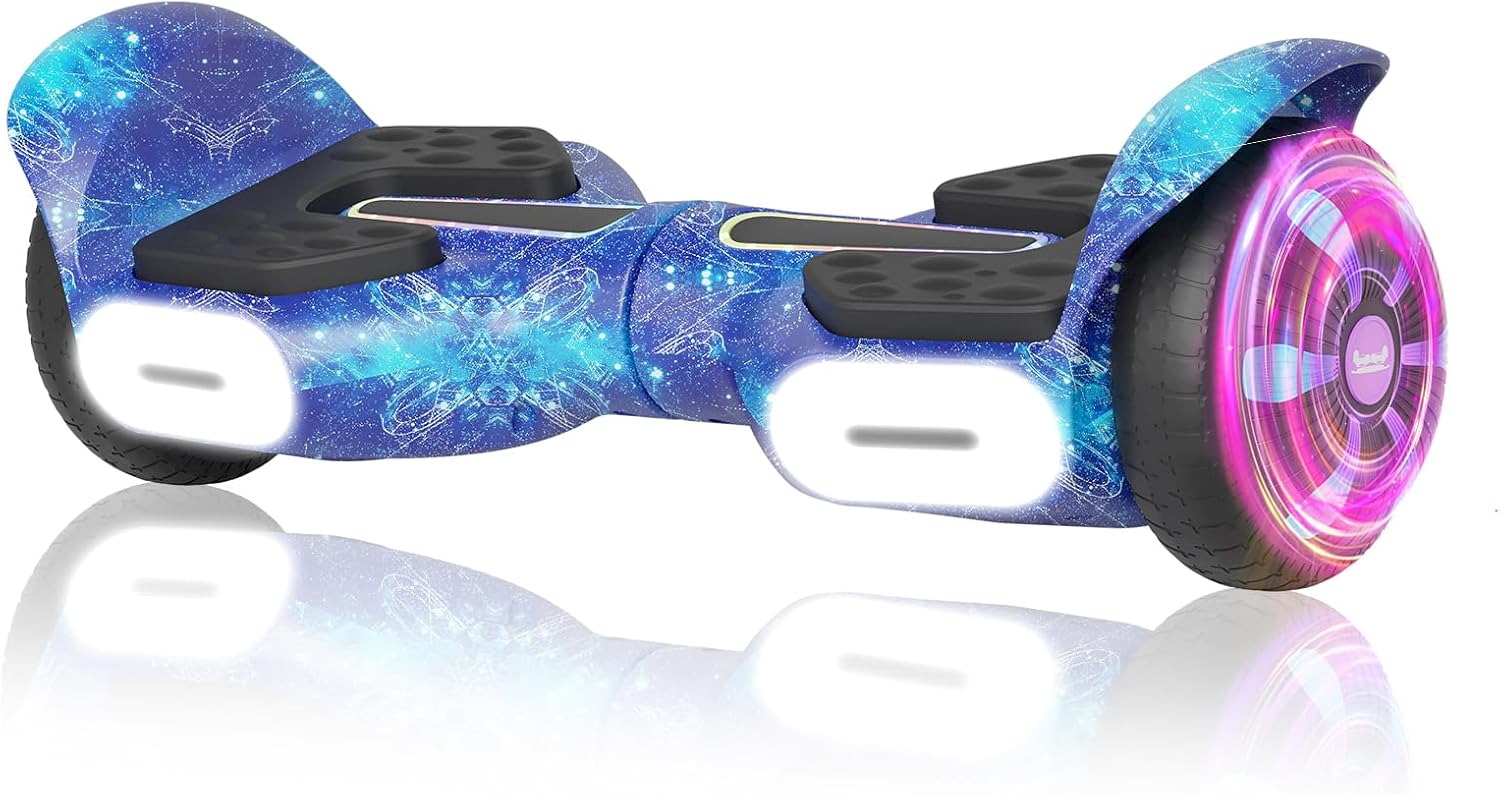 Scooter, Bluetooth & All Terrain Wheels with LED Lights, 8.5 MPH & 8.5 Miles Range 500W Motors, Gifts for Childs