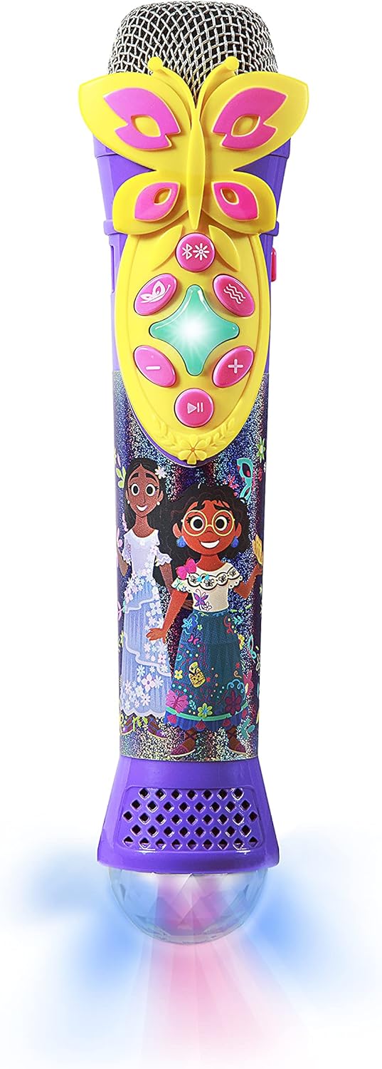 eKids Disney Encanto Karaoke Microphone with Bluetooth Speaker, Wireless Microphone Connects to Disney Songs Via EZ Link Feature, for Fans of Encanto Toys for Girls