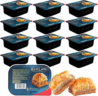 Assorted Walnut Baklava Pastry - Single Serve 12 Pcs | Individually Packaged Handmade Mediterranean Dessert | Gourmet Baklava Gift Box | Authentic Turkish Sweet