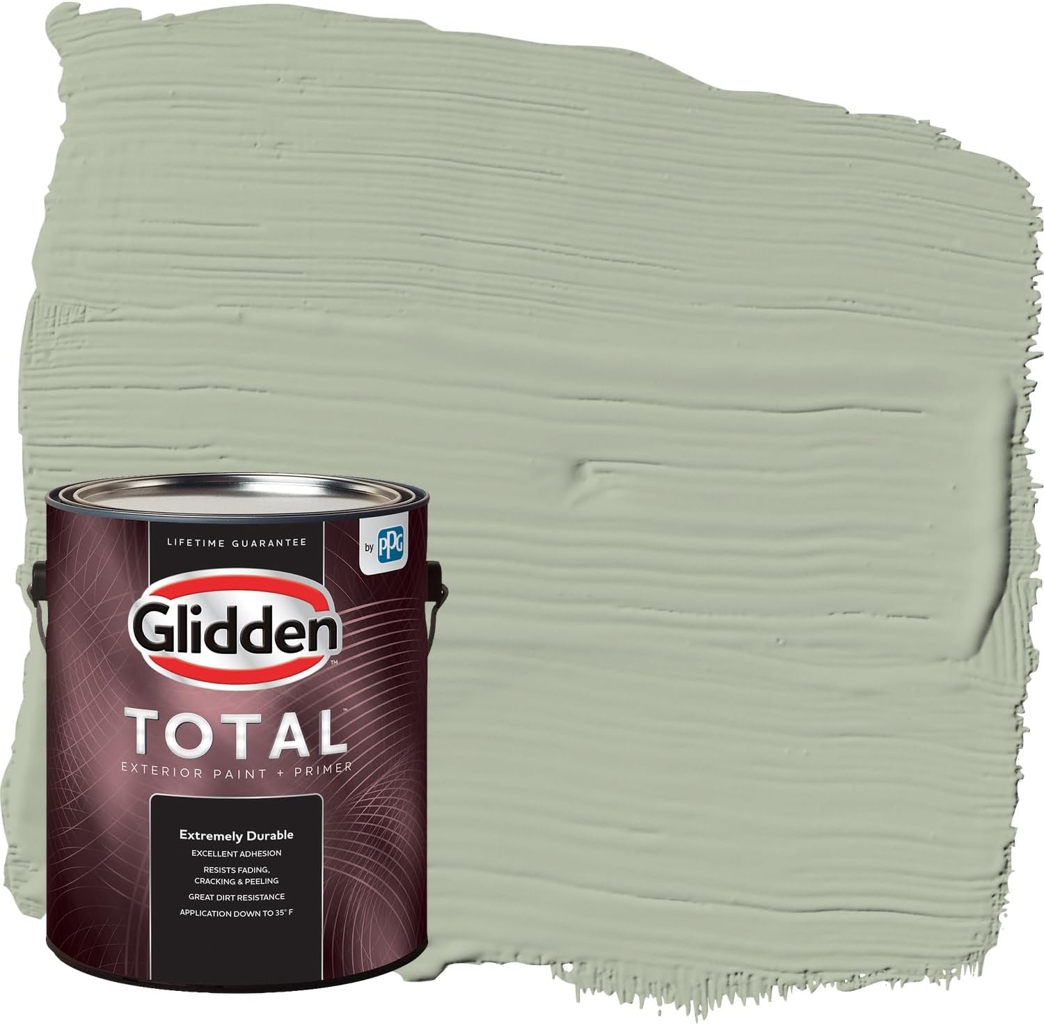 Glidden Total Exterior Paint & Primer All-in-One, Light Sage/Green, Flat, 1 Gallon
