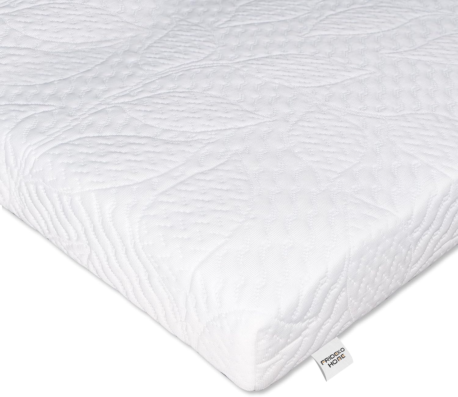 Frideko 7cm Cooling Mattress Topper Double Bed, Double Memory Foam Mattress Topper for Back Pain Relief, Washable Ice Silk Cover (135x190x7cm) White