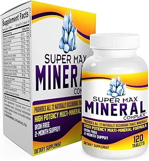 2-Month Multimineral Supplement (Iron Free) with 72 Trace Minerals - Natural Multiminerals - High Potency Multi Mineral Supplements All-in-1 Formula - 120 Tablets