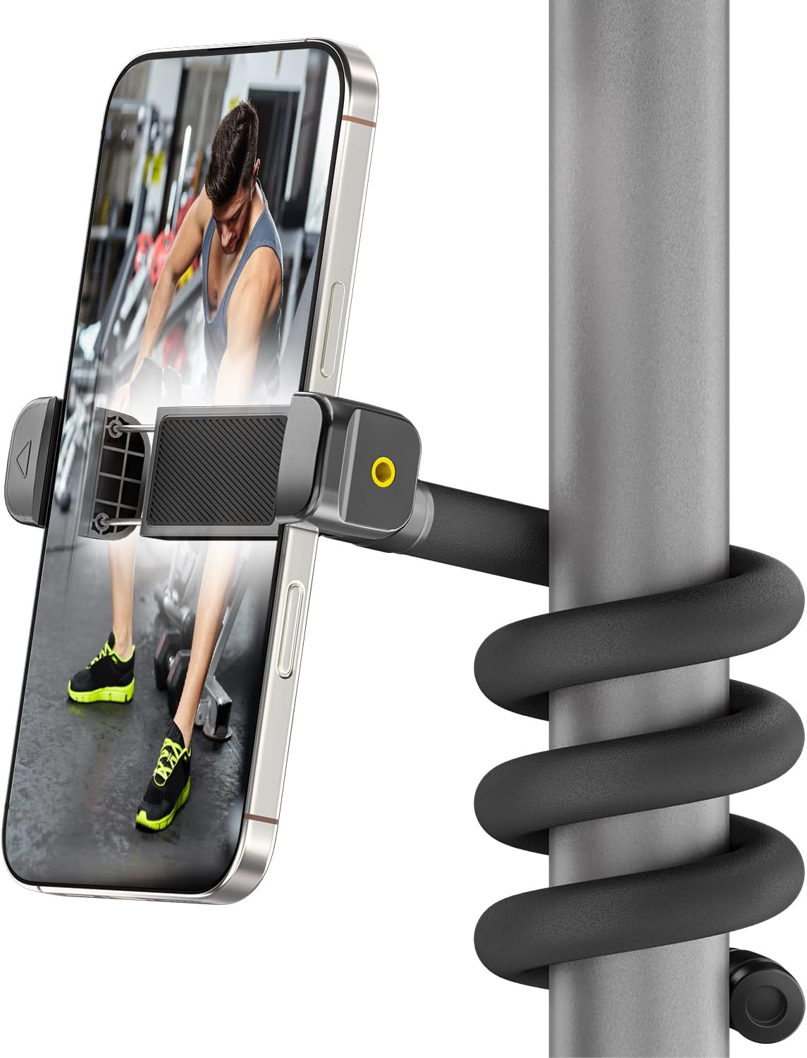 Uogw Phone Holder for Treadmill,Stroller,Bike,Golf Cart,Shopping Cart,20inch Gooseneck Long Arm Phone Mount,Adjustable and Portable Flexible Phone Holder,Compatible with 3.5~7.5" iPhone/Smartphone