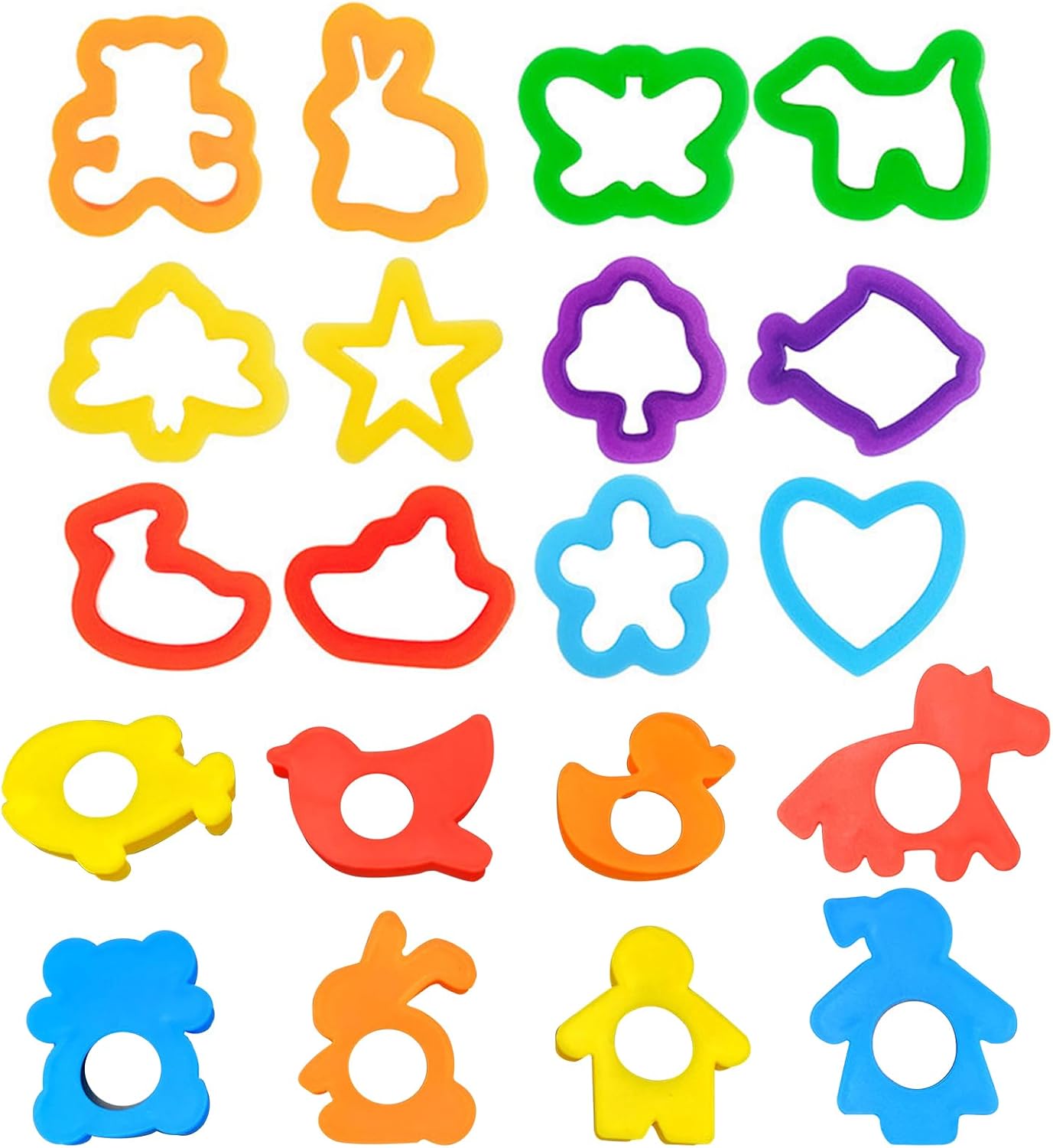 Clay Dough Tools Kit, 20 Pieces Modelling Tools for Playdough, Play Dough Set,Plasticine, and Clay, Creative Playdough Tools for Toddlers, Kids, Boys, Girls, Multicolor