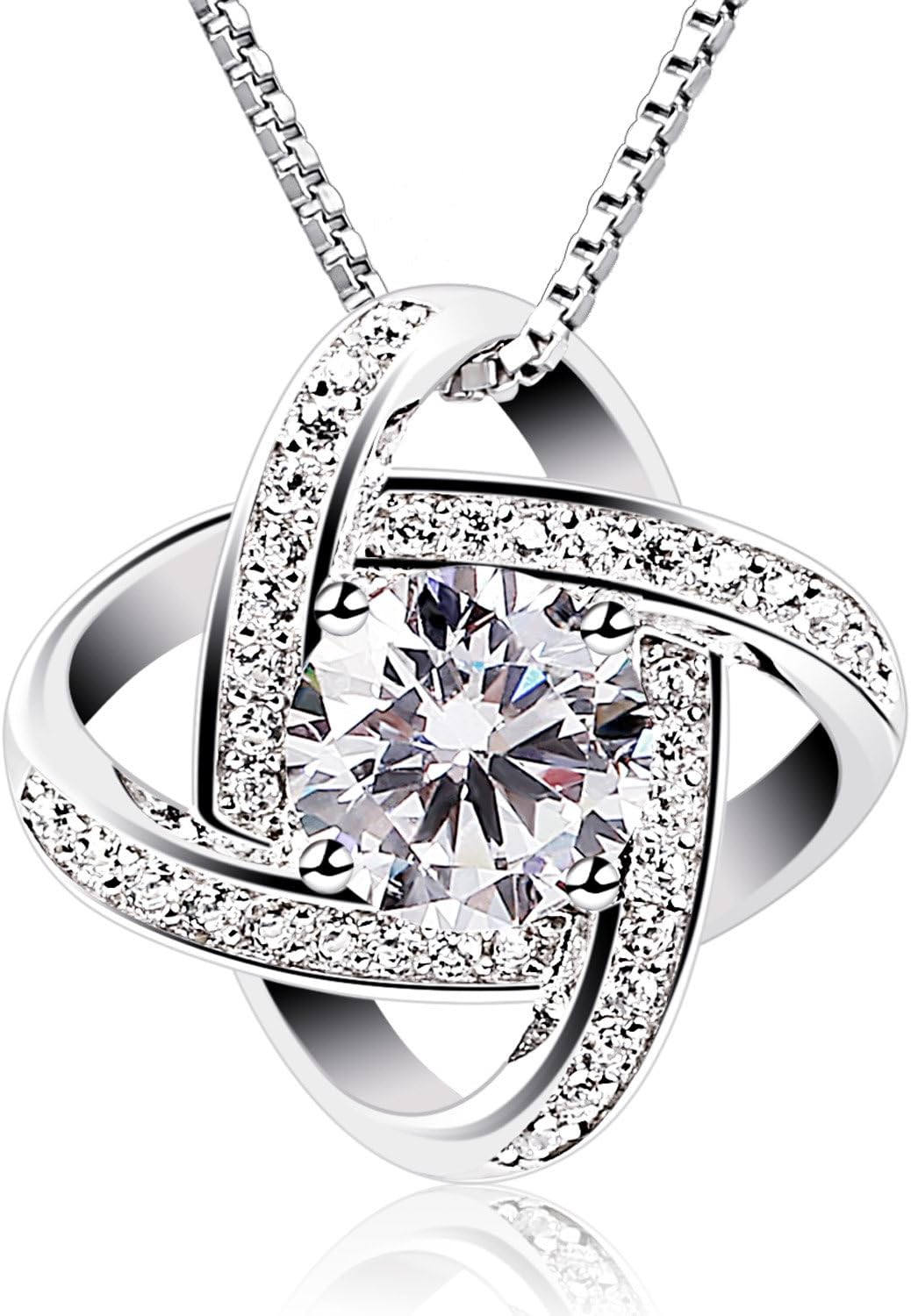 B.Catcher Women Necklaces Sterling Silver, 925 Sterling Silver Birthday Necklace, 5A Cubic Zirconia Pendant Gemini Necklace, for Wife, Mom, Girlfriend, Daughter, Friend - Gift Box, 45cm Chai