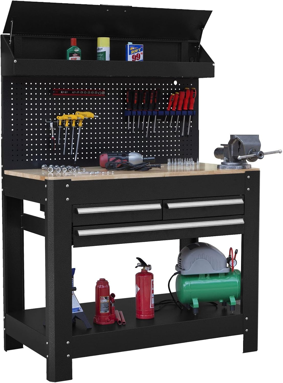 Dirty Pro Tools™ 45" Professional Heavy Duty Workbench with Ball Bearing Slides Draws