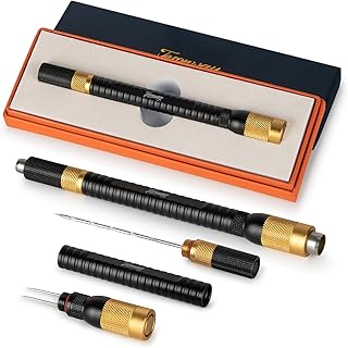 4-in-1 Cigar Draw Enhancer Tool Kit with Cigar Punch Tool, Twin Nubber, Stainless Steel Cigar Double End Punch, Cigar Tools and Accessories with Gift Box
