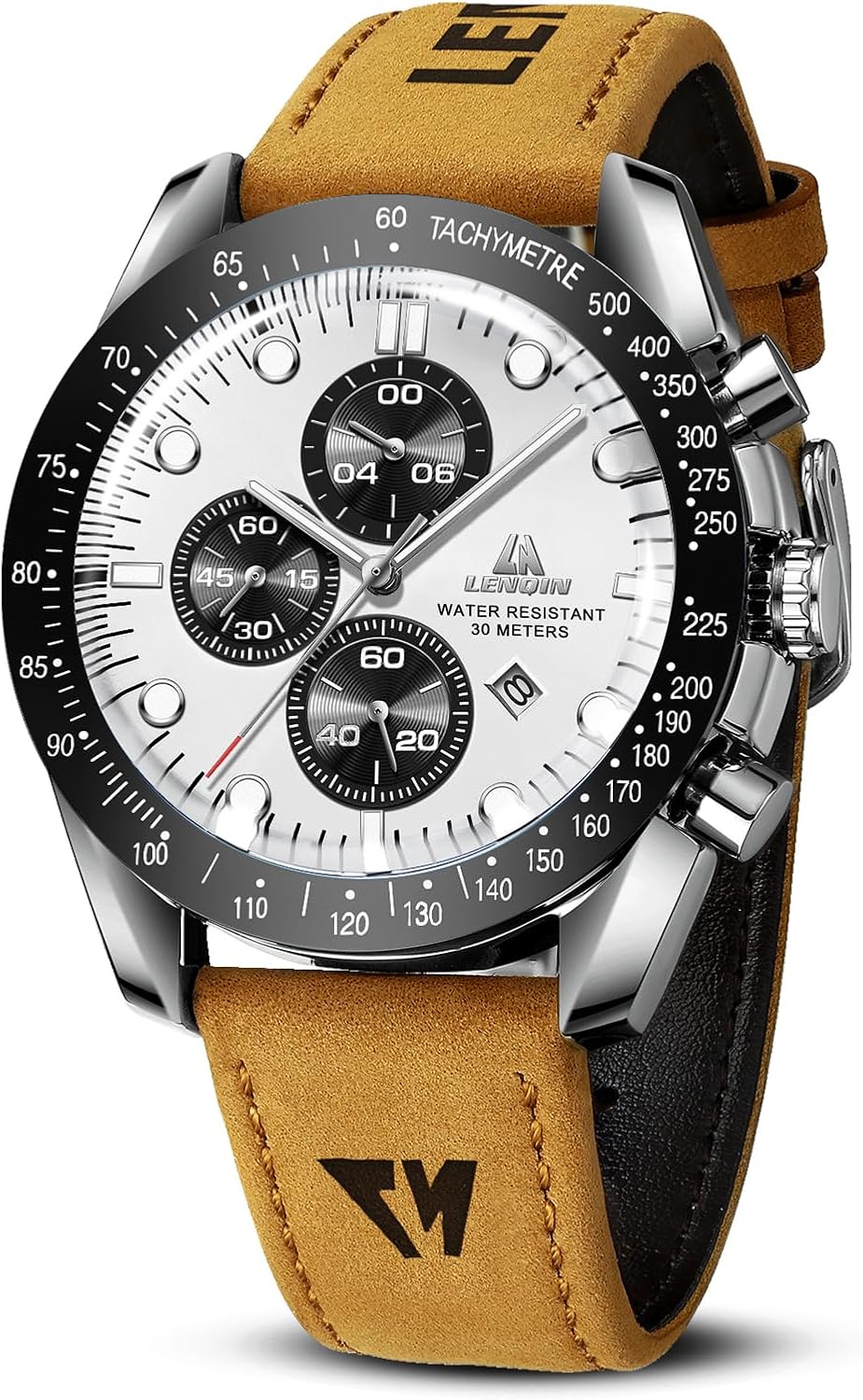 LN LENQIN Mens Watches Analog Quartz Watches for Men 30M Waterproof Men's Wrist Watches Fashion Business Watches with Date Leather Watch No Chronograph