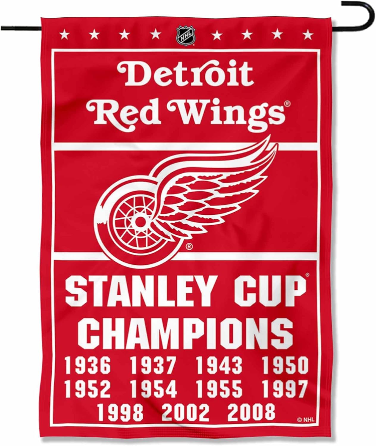 Detroit Red Wings 11 Time Stanley Cup Champions Double Sided Garden Flag