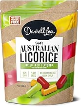 Darrell Lea Soft Australian Licorice, Mixed Fruit Flavor, 7 Ounce Bag (1-Pack) | Non-GMO, No Palm Oil, Plant Based, No High Fructose Corn Syrup | Soft & Chewy Licorice Candy, Made in Australia
