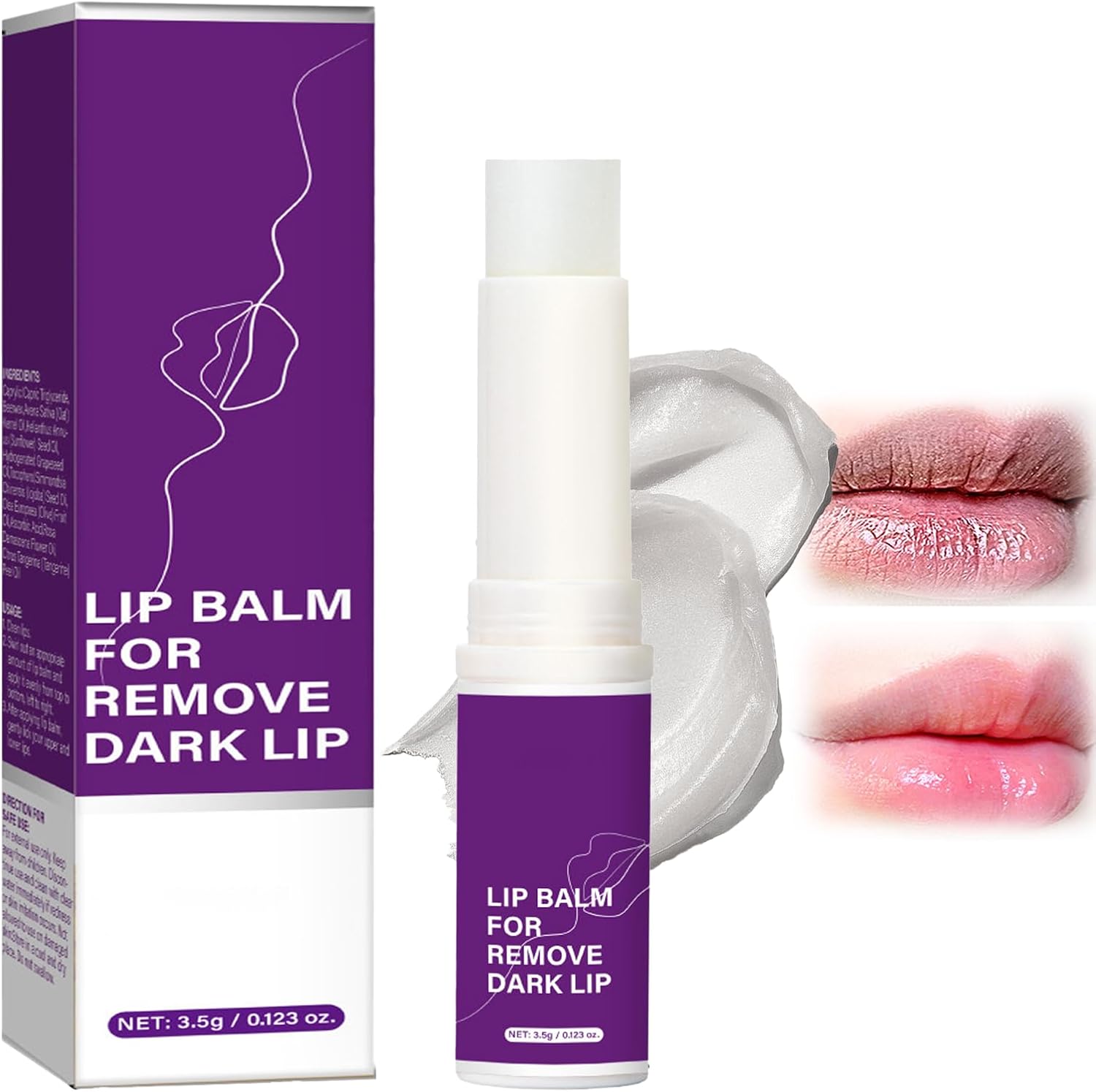 Lip Lightening for Dark Lips, Moisturizing Lip Balm Whitening & Brightening, Lip Balm for Dry Cracked Lips, Long Lasting Smooth Lip Repair Give Lip Care for Women Men, Lip Salve for All Skin Types