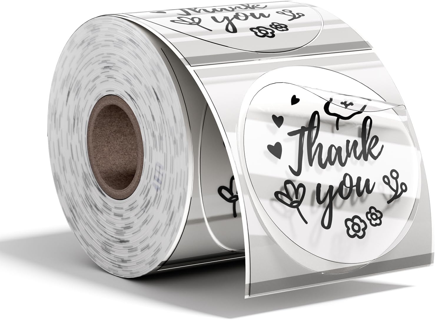 2'' Transparent Round Thermal Labels, 500pcs Circle Thermal Printer Labels, Multi-Purpose Thermal Stickers for DIY Logo Design, Name/Price Tag, Address, QR Code,2x2, 500Pcs/Roll