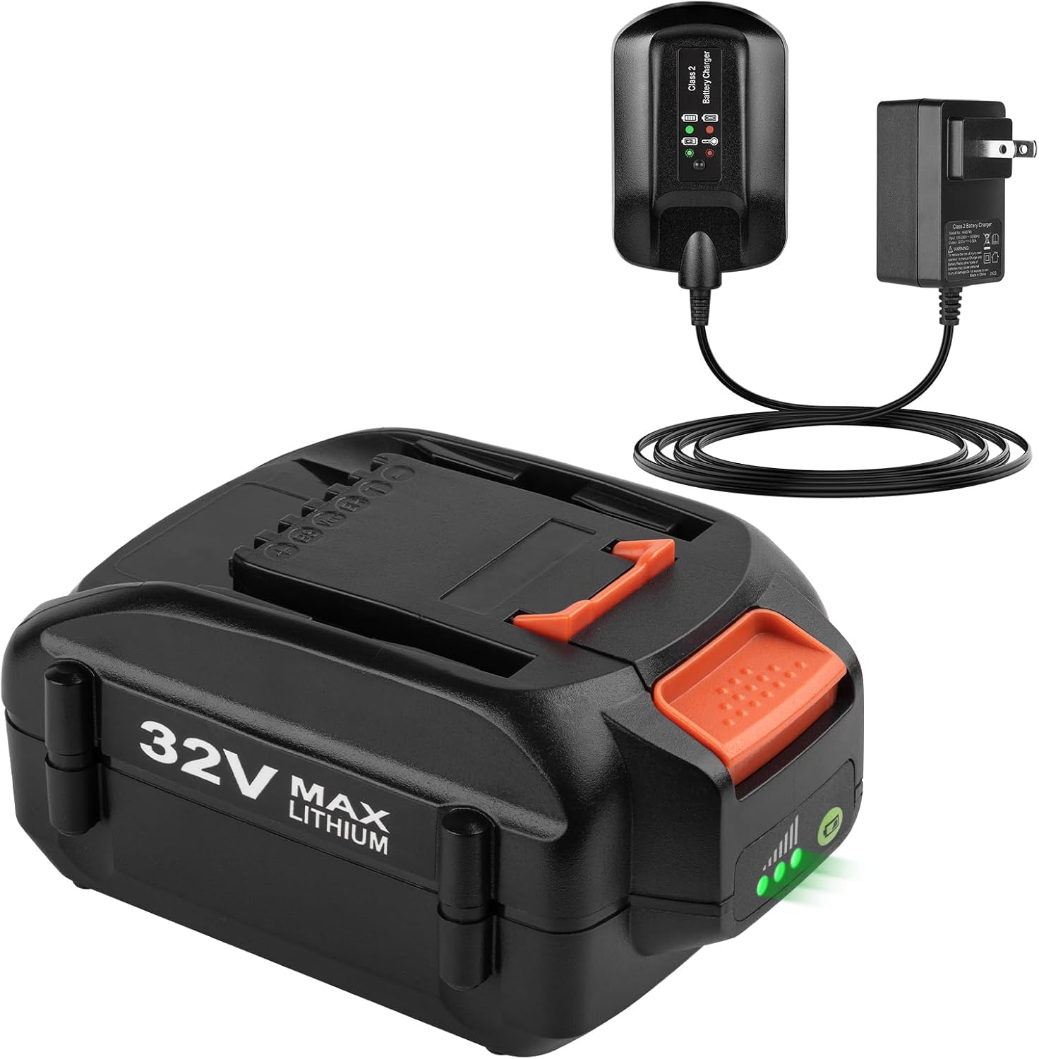 32V 3.5Ah Lithium Battery and Charger kit for Worx 32V Battery WA3537 WA3740 Replacement for Worx 32 Volt Lithium Battery and Charger Combo