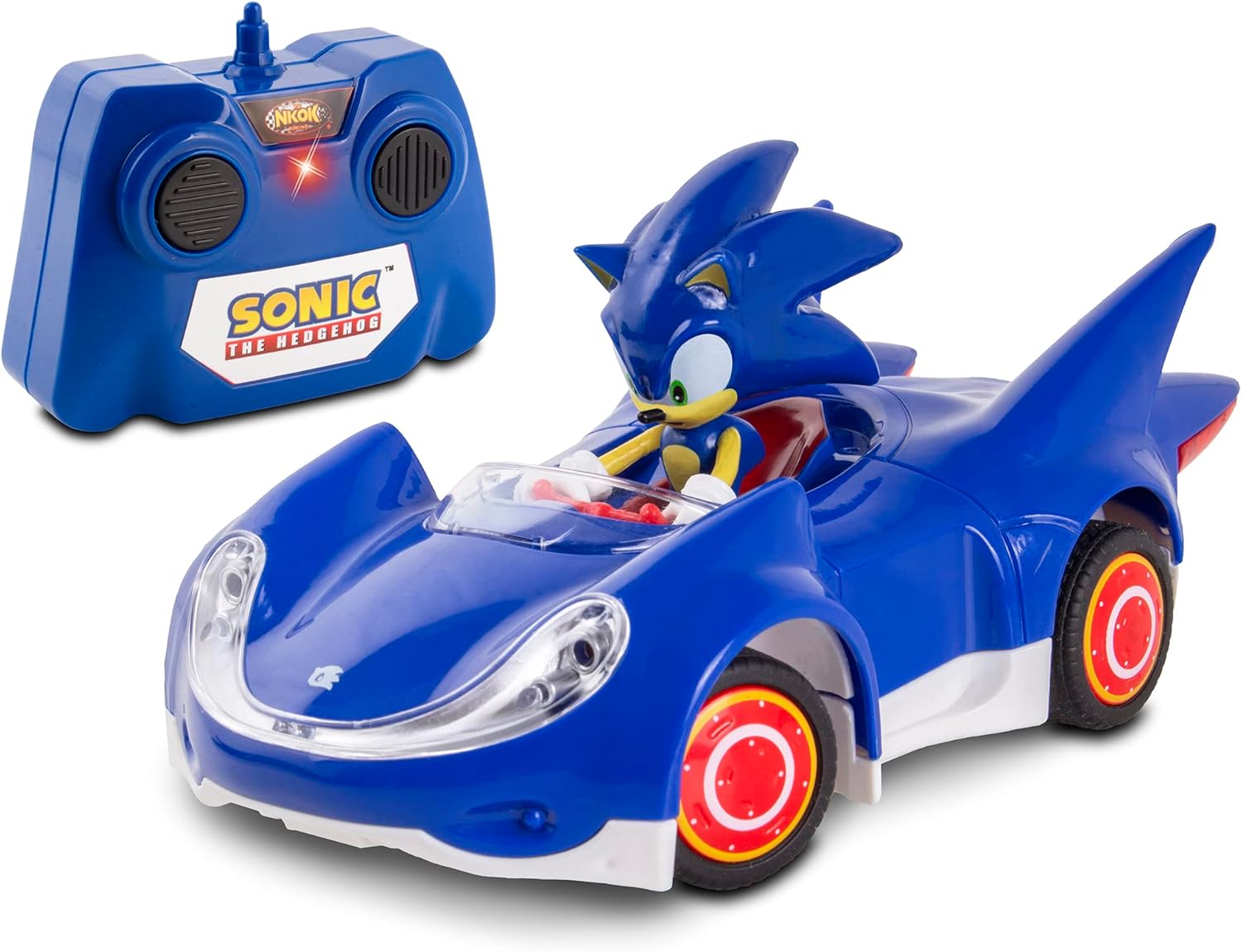 Sonic & Sega All-Stars Racing RC: Sonic - NKOK (681), 1:28 Scale 2.4GHz Remote Controlled Car, 6.5" Compact Design, Officially Licensed Sega Sonic The Hedgehog, Battery Powered, Ages 6+