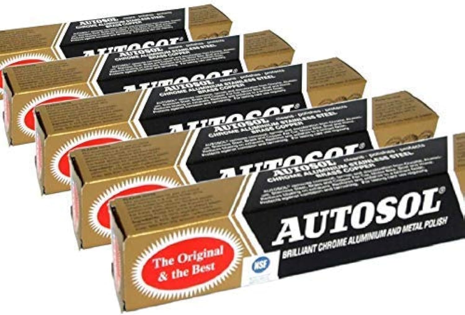 Autosol 5pk Metal Polish (75ml x5) Chrome Aluminium Stainless Steel Brass Copper etc