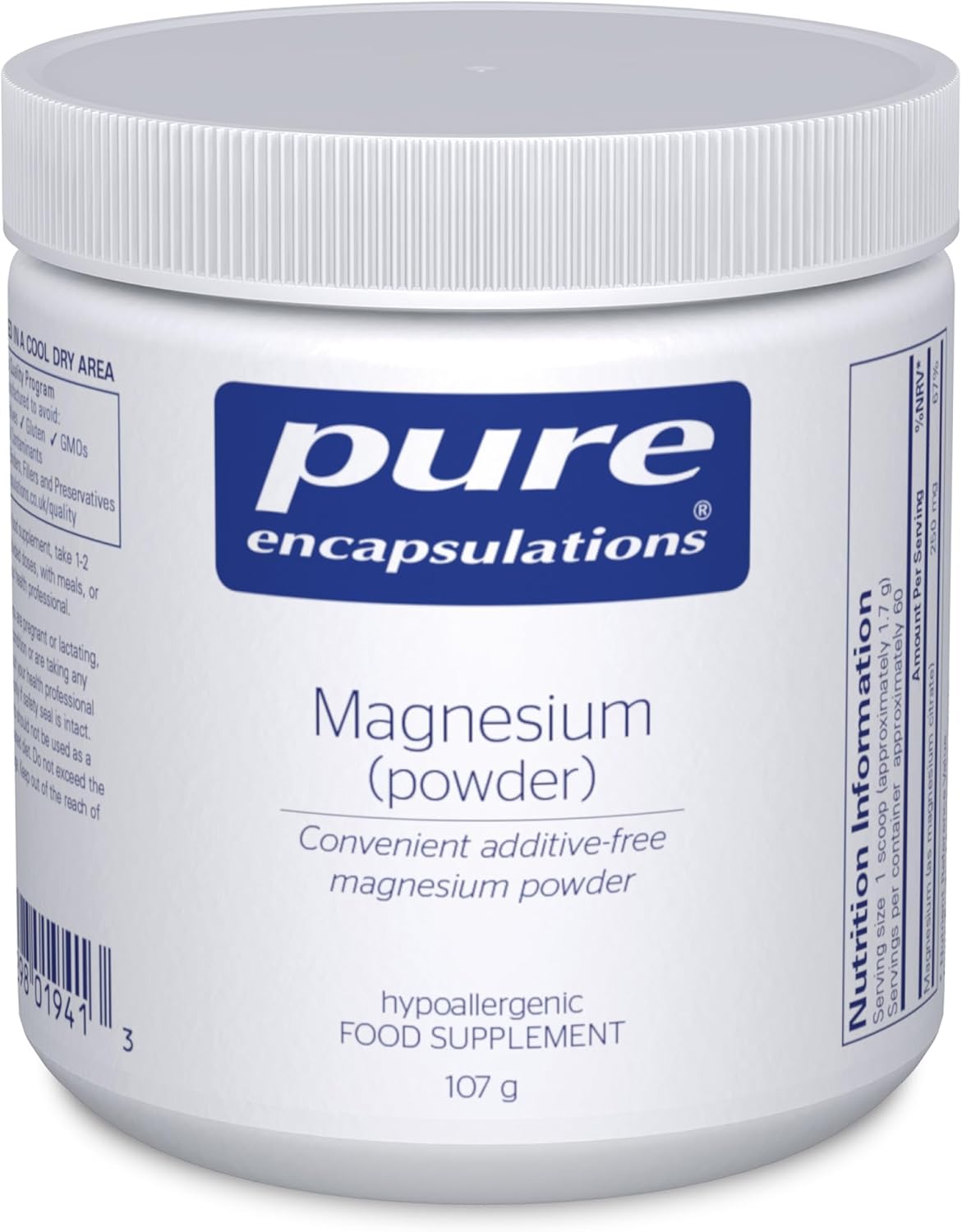 Pure Encapsulations - Magnesium (Powder) 250mg - Bioavailable Magnesium Citrate Supplement - 107 Grams