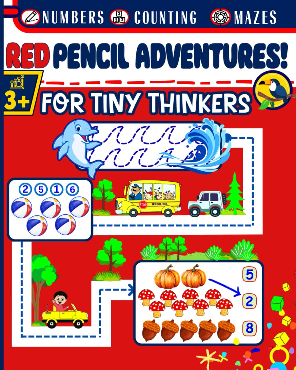 RED PENCIL ADVENTURES! For Tiny Thinkers: Interactive Activity Book for Mastering Pencil Control, Lines, Numbers, and Shapes! (SMALL SCHOLARS Series - ... Books (Four- Book Series, Ages 3 to 5).)