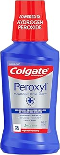 Colgate Peroxyl Antiseptic Mouth Sore Rinse, Alcohol Free, 1.5% Hydrogen Peroxide, Mild Mint, 8.4 Fl Oz (Pack of 1)