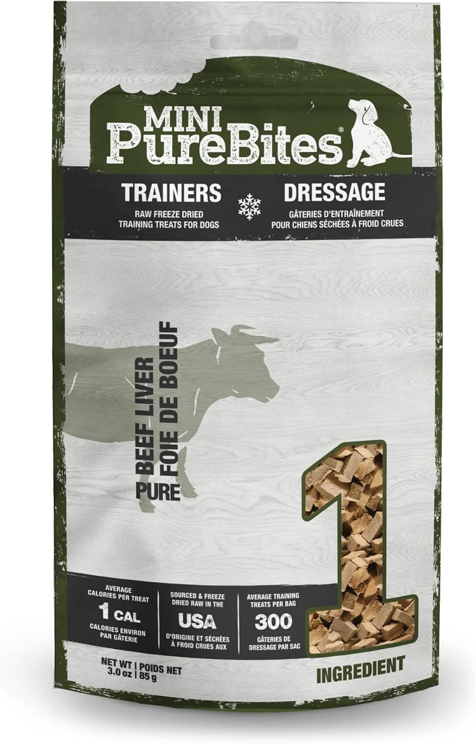 PureBites Mini Freeze Dried Beef Dog Treats | Only 1 Ingredient | 85g