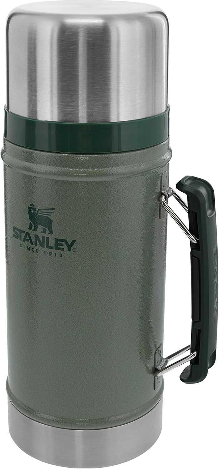 Stanley Classic Legendary Food Jar 0.94L - Hot For 20 Hours - BPA-Free - Stainless Steel Coffee Flask - Leakproof Lid Doubles As Cup - Dishwasher Safe - Thermal Lunch Box - Hammertone Green
