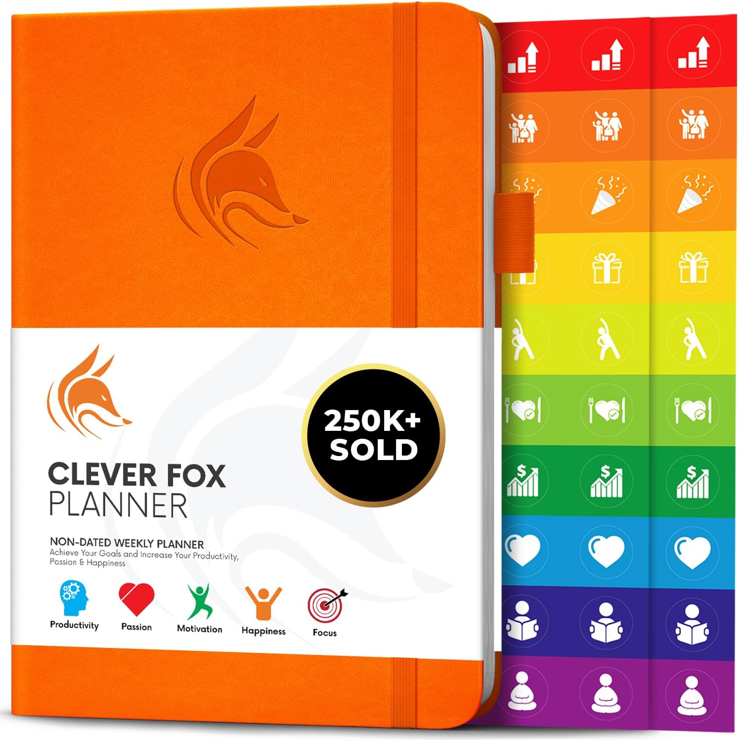 Clever Fox Planner – Undated Weekly & Monthly Organizer Journal for Productivity, Time Management & Goals – A5 (Orange)